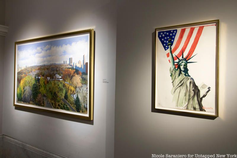 A painting of Central Park and the Statue of Liberty by Tony Bennett