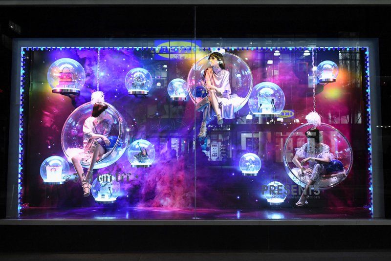 Bloomingdale's holiday windows with Out of This World theme