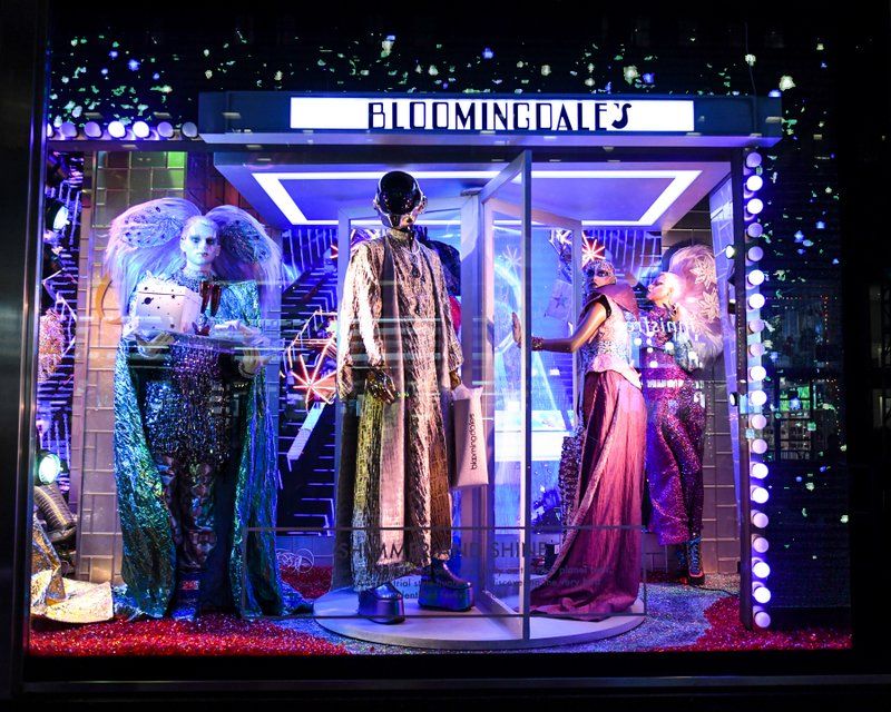 Bloomingdale's holiday windows with Out of This World theme