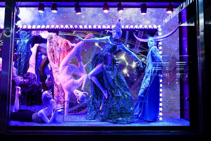 Bloomingdale's holiday windows with Out of This World theme