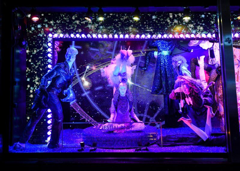 Bloomingdale's holiday windows with Out of This World theme