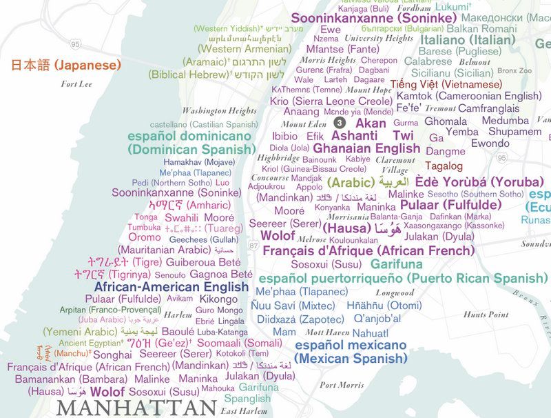 Endangered Language Alliance-NYC Language Diversity Map of Harlem