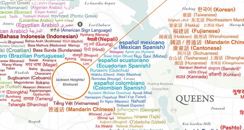 Endangered Language Alliance-NYC Language Diversity Map Central Queens