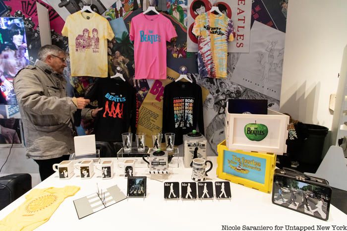 Merchandise at the Beatles pop up on Mercer Street