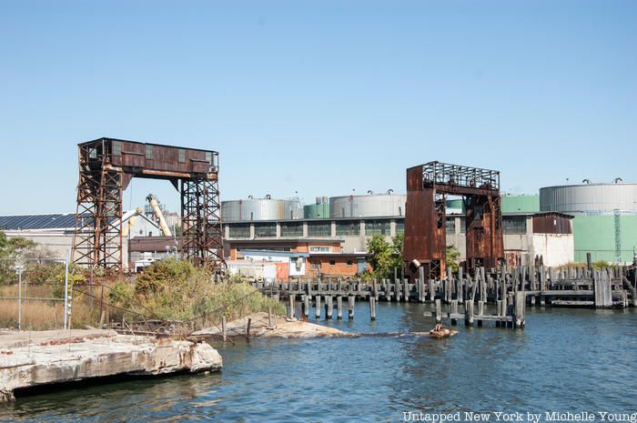 Port Morris gantries from the water