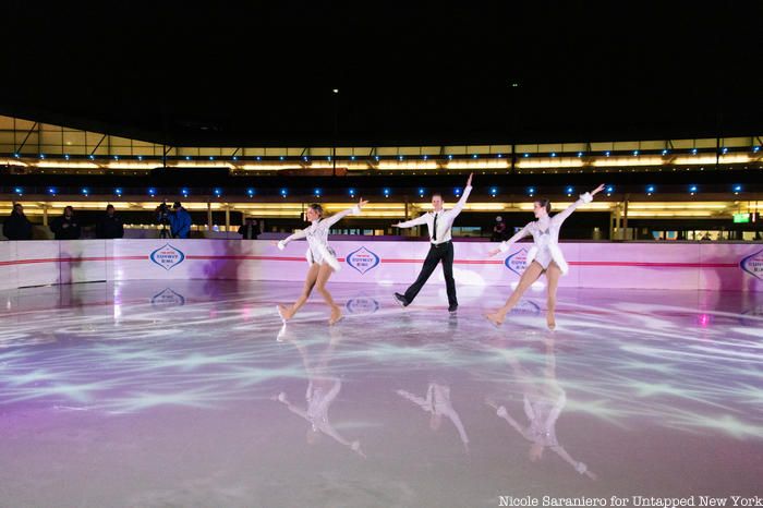 Performers during the Runway Rink ice skating show