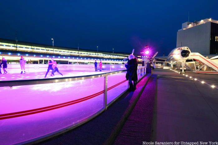 Runway Rink next to the Connie vintage airliner