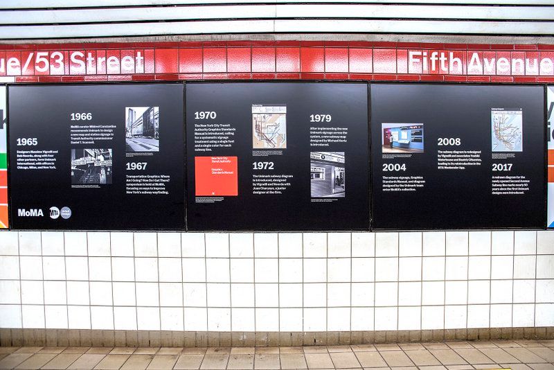 Timeline in Fifth Av-53rd Street subway exhibit