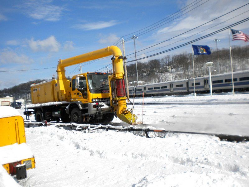 Cold air blower on Metro North track