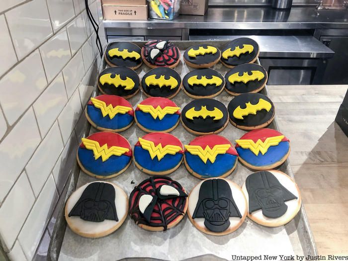 Batman and Darth Vader black and white cookies