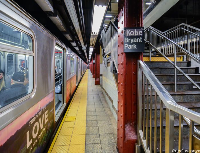 Kobe Bryant tribute in Bryant Park Subway