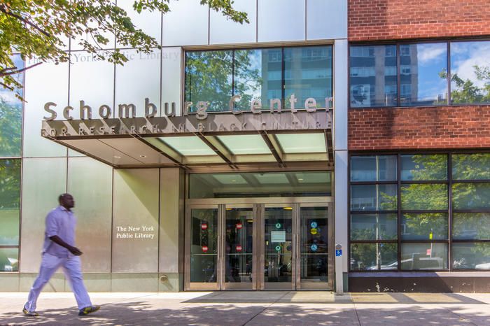 Exterior of the Schomburg Center of the NYPL in Manhattan