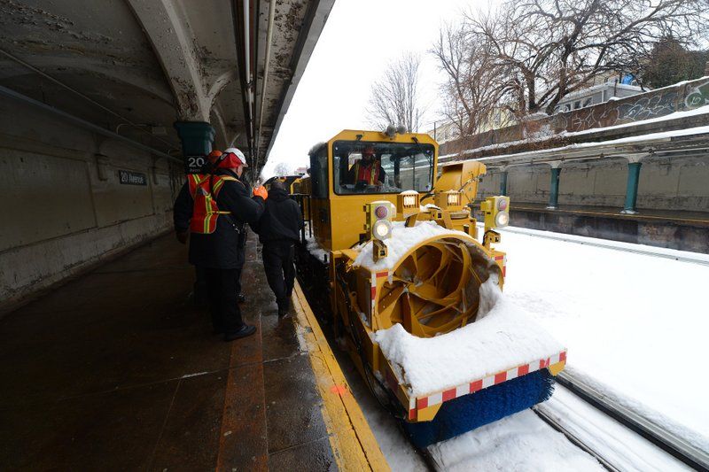 Snow Thrower in the NYC Subway