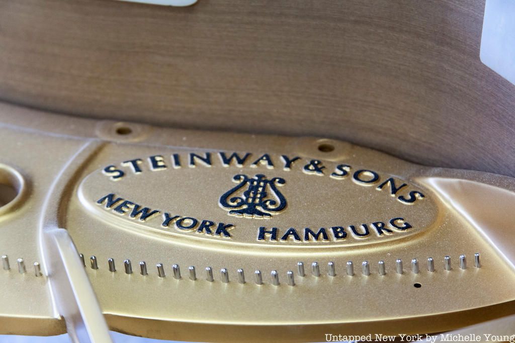 Detail of piano at Steinway & Sons factory