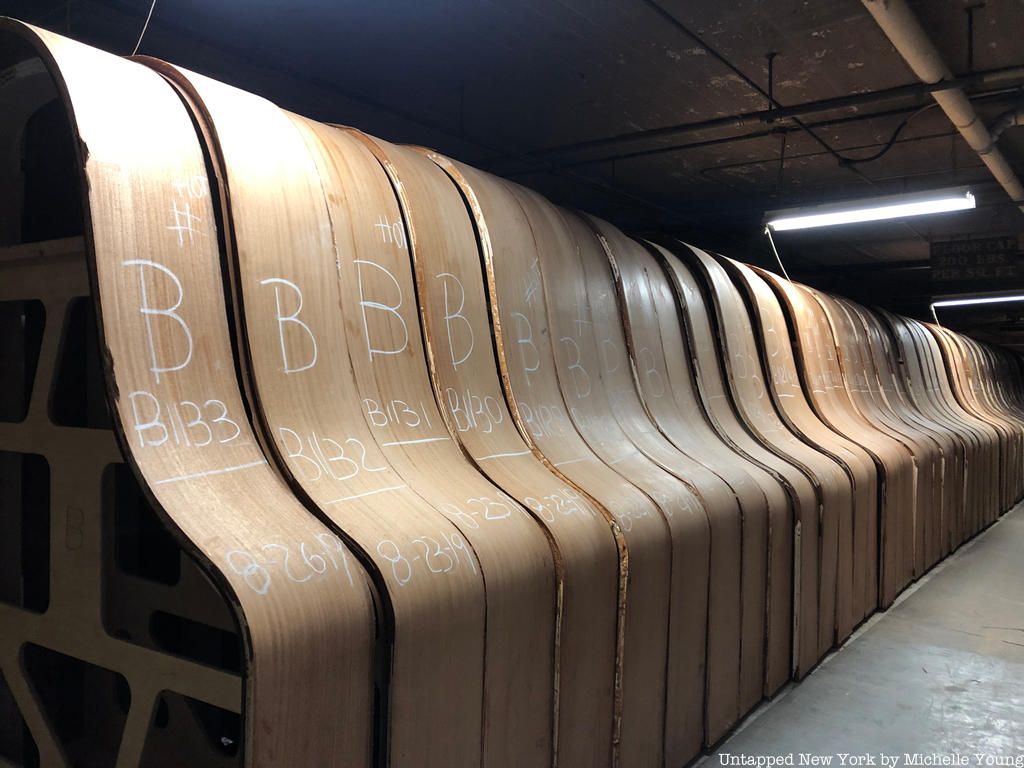 Pianos drying in the Steinway factory