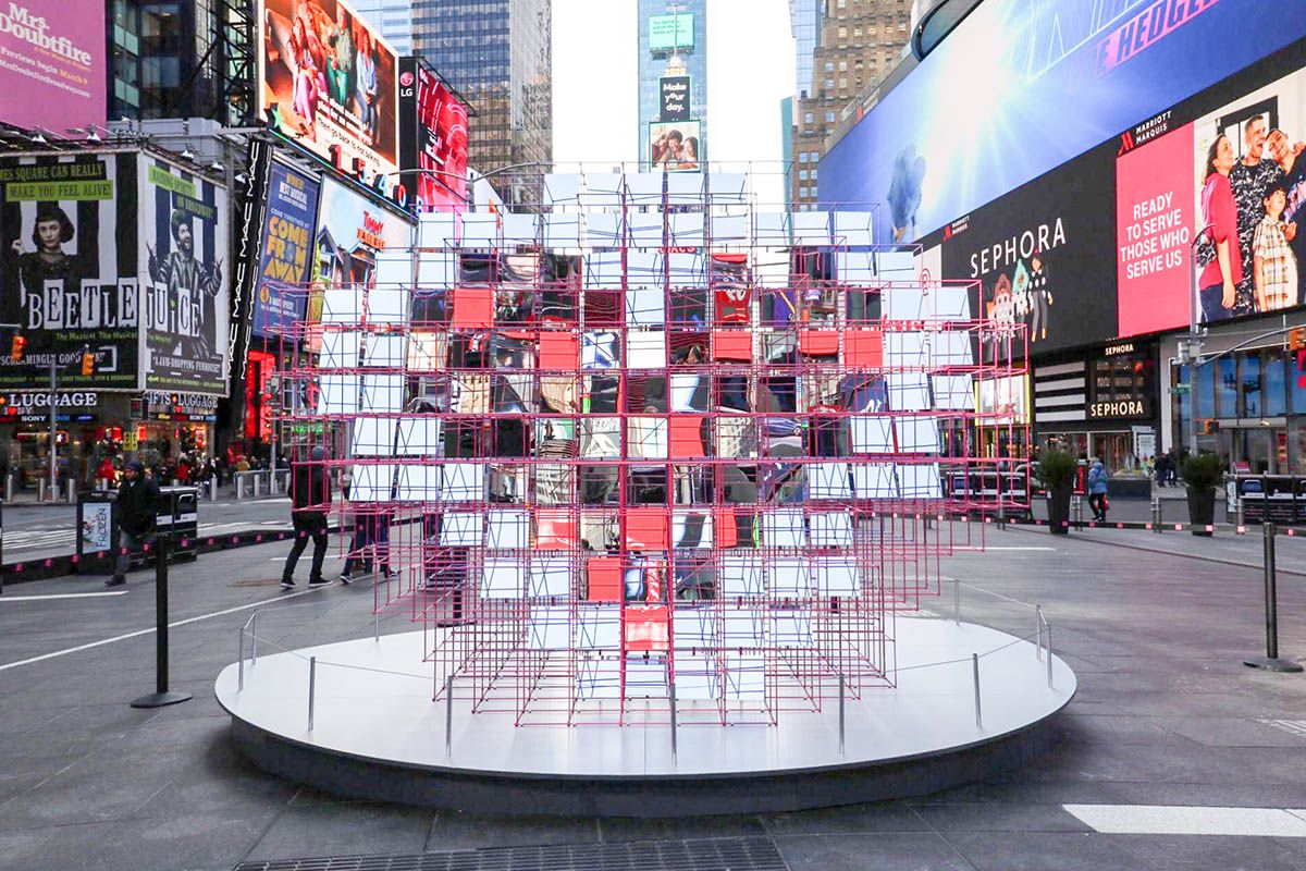 Heart Squared Valentines Day Heart in Times Square by MODU and Eric Forman Studio