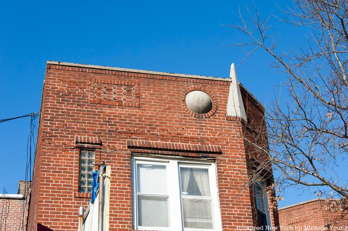 Detail of House in Queens with Trylon and Perisphere on it