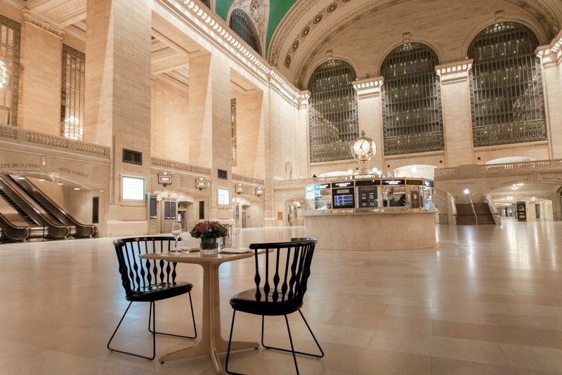 Dinner table set up for Grand Central Terminal Valentine's Day dinner