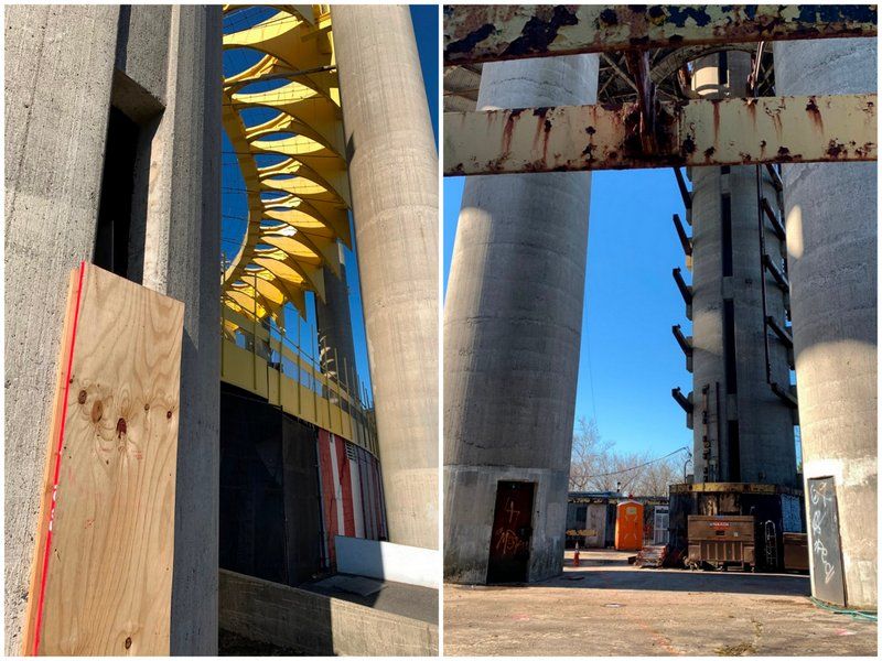 Columns on New York Pavilion restoration work