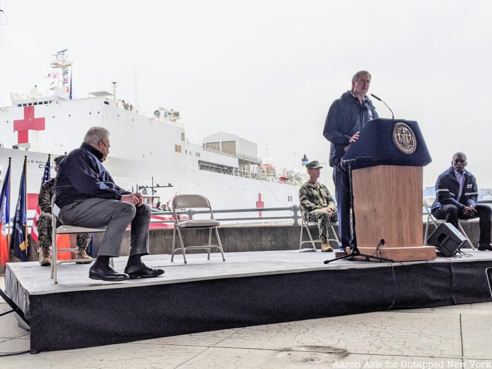 Bill de Blasio at press conference