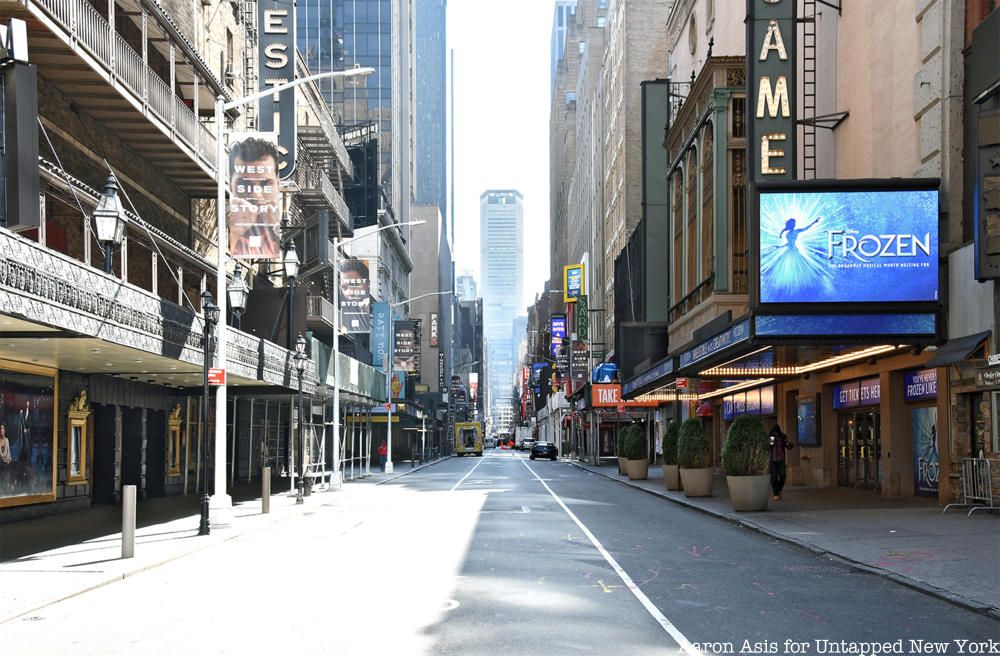 Empty Times Square streets