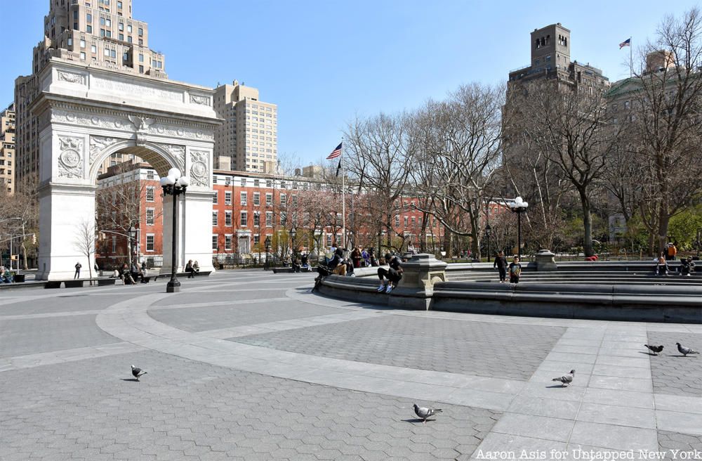 Empty Washington Square Park