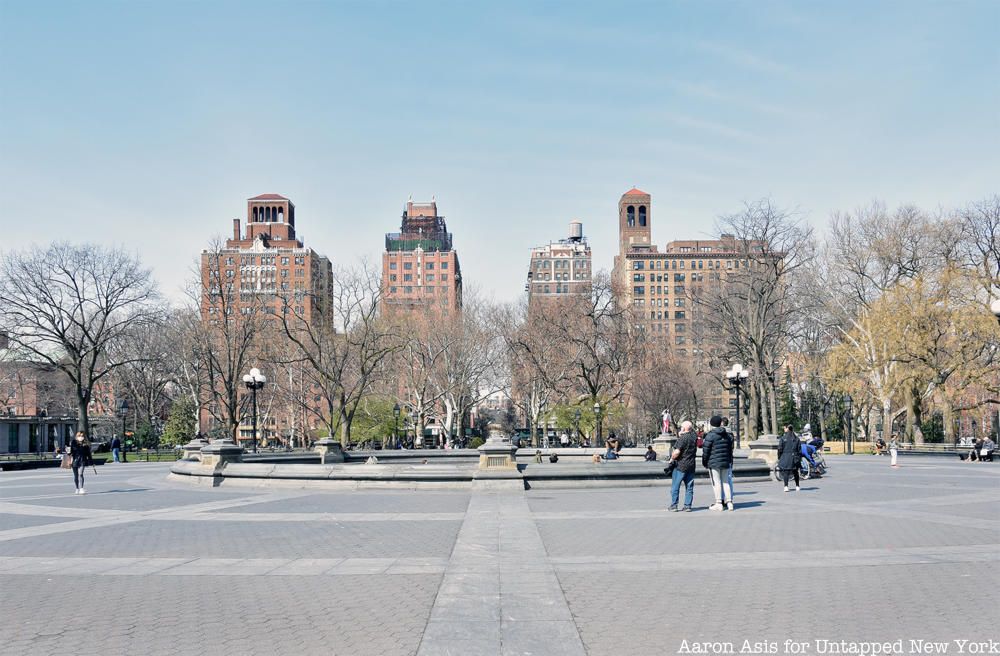 Empty Washington Square Park