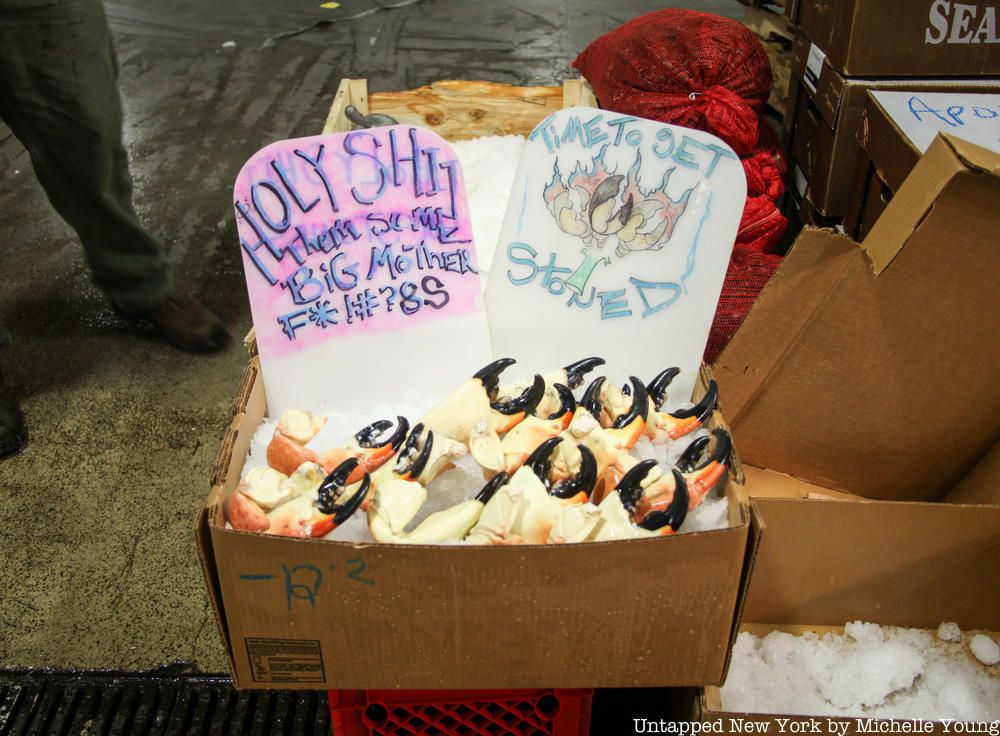 Stone crabs at Fulton Fish Market