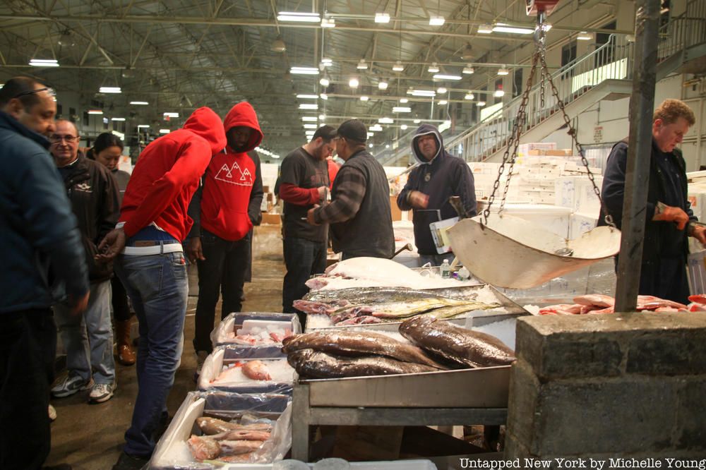 Fish for sale at Fulton Fish Market