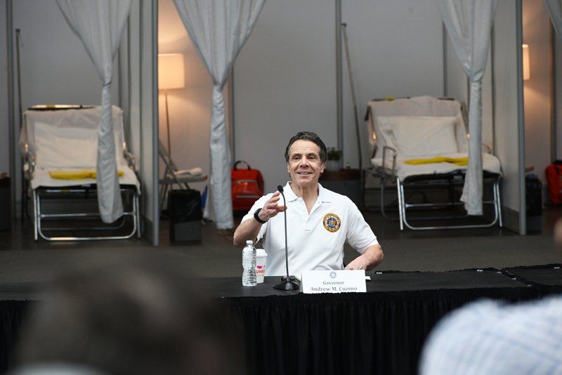 Cuomo press conference at Temporary hospital at Javits Center