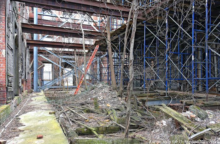 Smallpox hospital scaffolding interior