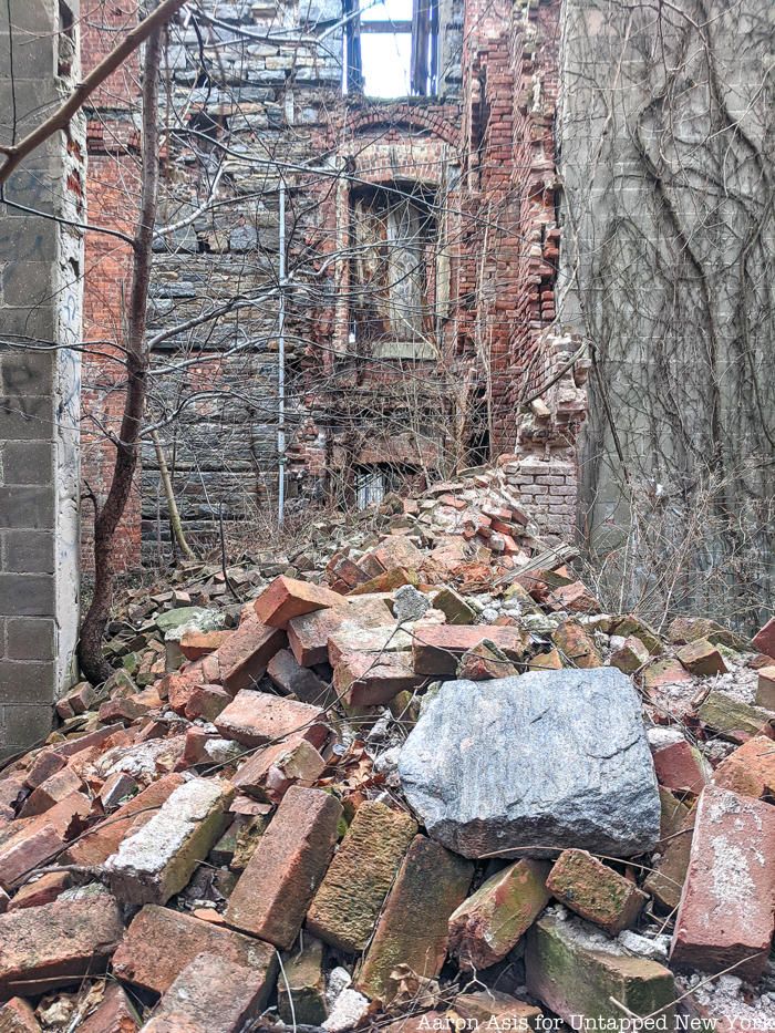 Pile of bricks at smallpox hospital