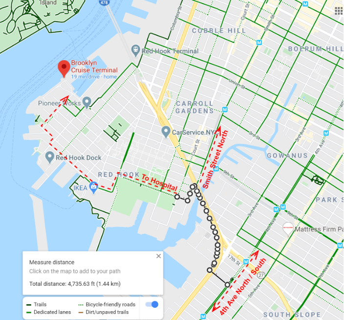 Map of Brooklyn Greenway Gowanus Connector