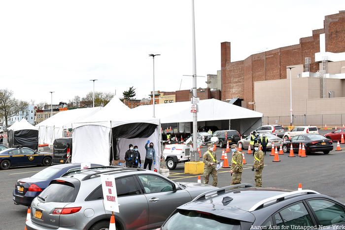 Coronavirus drive-thru testing site in Flatbush