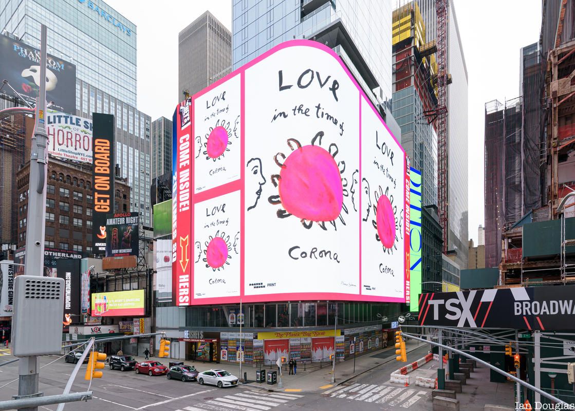 Love in the Time of Corona Digital Billboard PSA by Maira Kalman