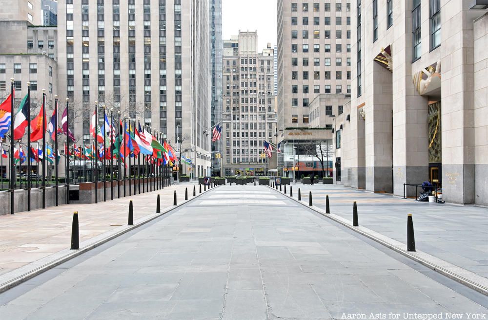 Empty Rockefeller Center plaza