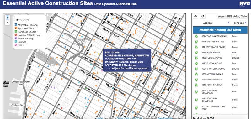 Essential Active Construction Map DOB