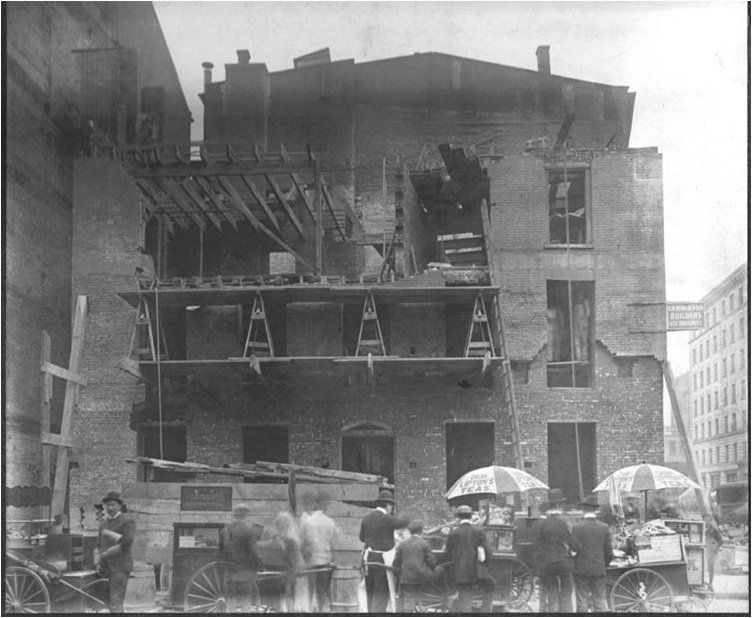 Restoration of Fraunces Tavern, taken from Pearl Street facing south. 1906.