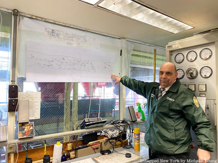 Tony Pellegrino, Director at DSNY in front of map