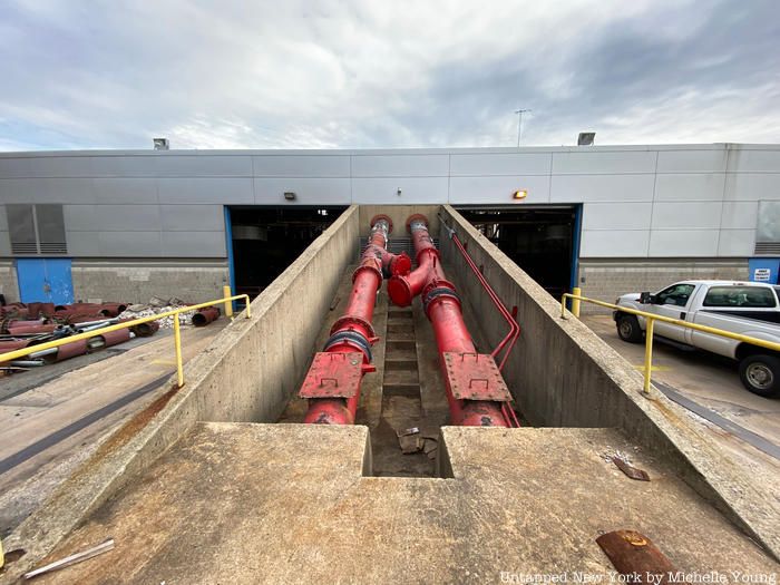 Trash tubes going into AVAC facility