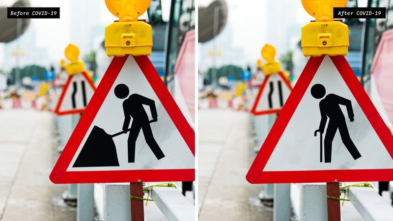 Social distance street signs