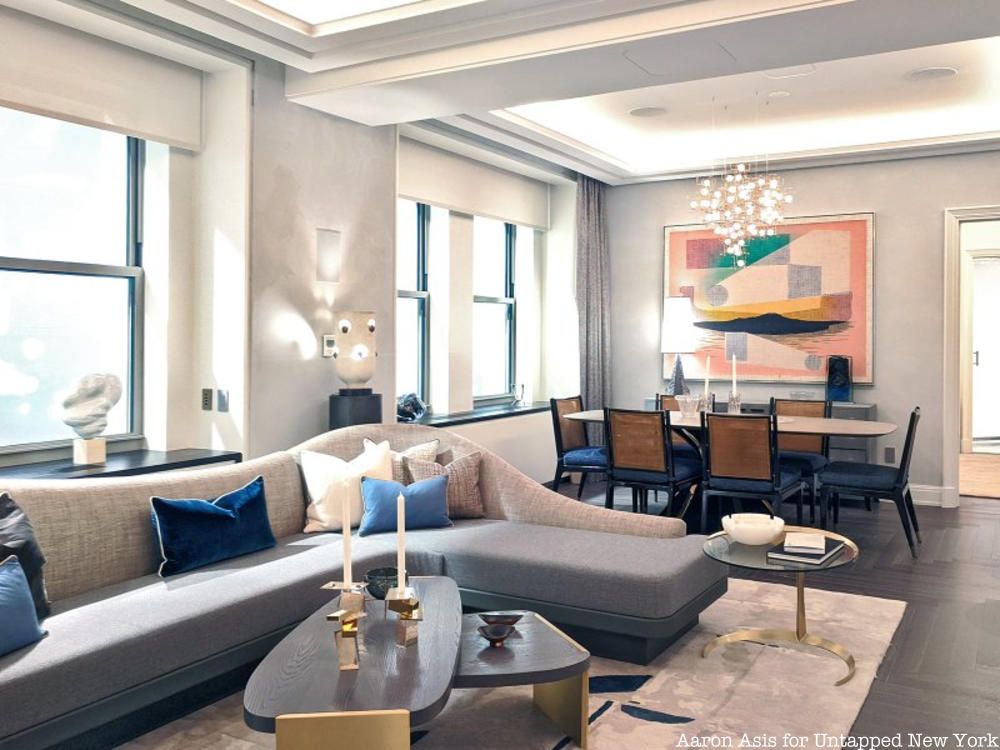 Waldorf Astoria Residences model 2 bedroom living room