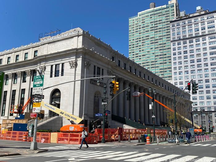 Construction at James A Farley Post Office during coronavirus