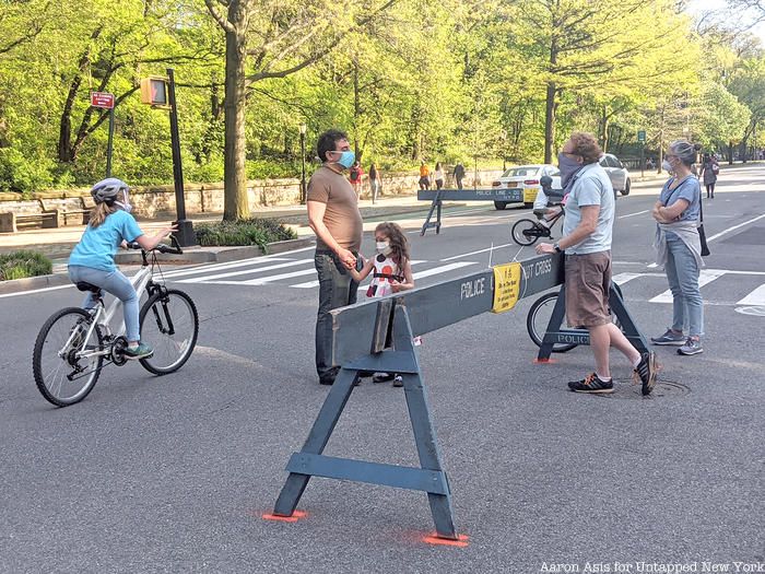 People in the open streets on Prospect Park West