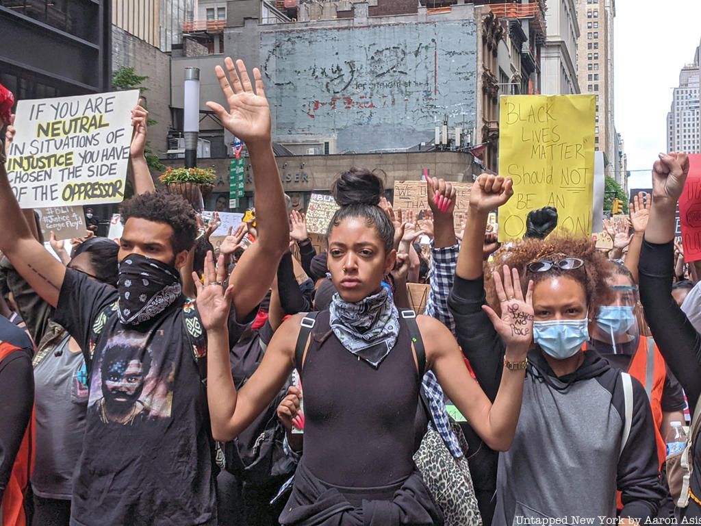 Lower Manhattan Protest March along Broadway