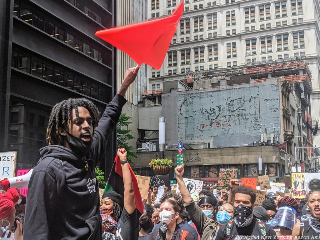 Lower Manhattan Protest March along Broadway