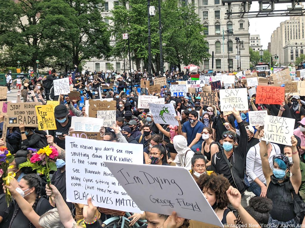 Lower Manhattan Protest March at City Hall / Brooklyn Bridge