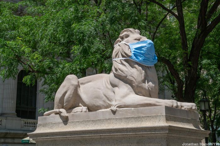 NYPL Lion masked