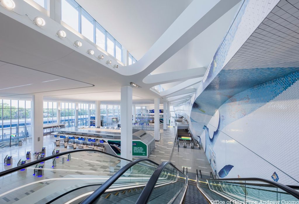 Terminal B at LaGuardia Airport escalators