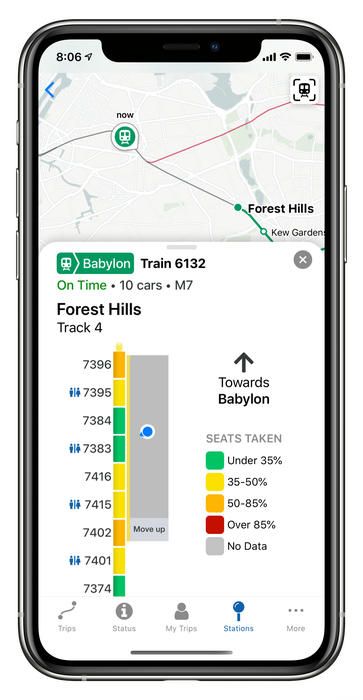 LIRR ridership app screenshot